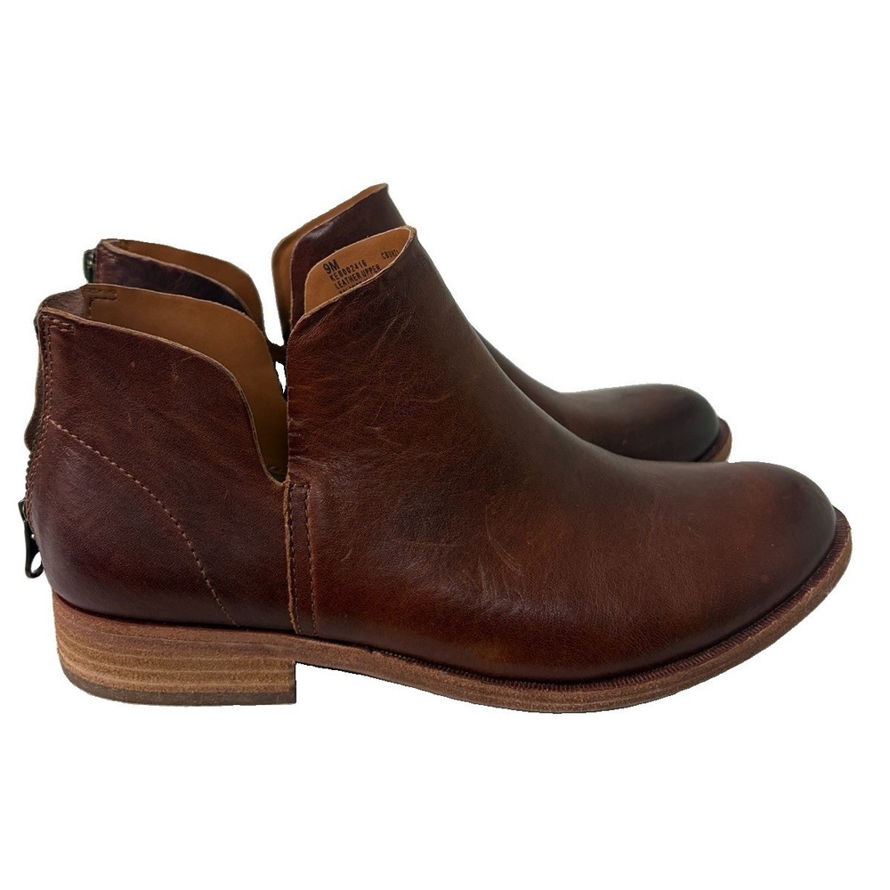Kork Ease Renny Leather Ankle Boots Womens 9M Brown Back Zip Comfort Bootie - Picture 4 of 10
